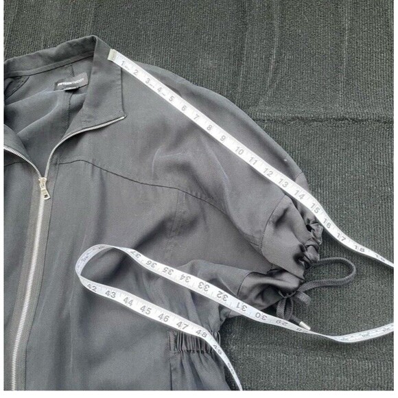 FIFTEEN TWENTY Jacket Black Silk Blend Loose Fit Zip Oversized Small Shacket - Picture 5 of 9